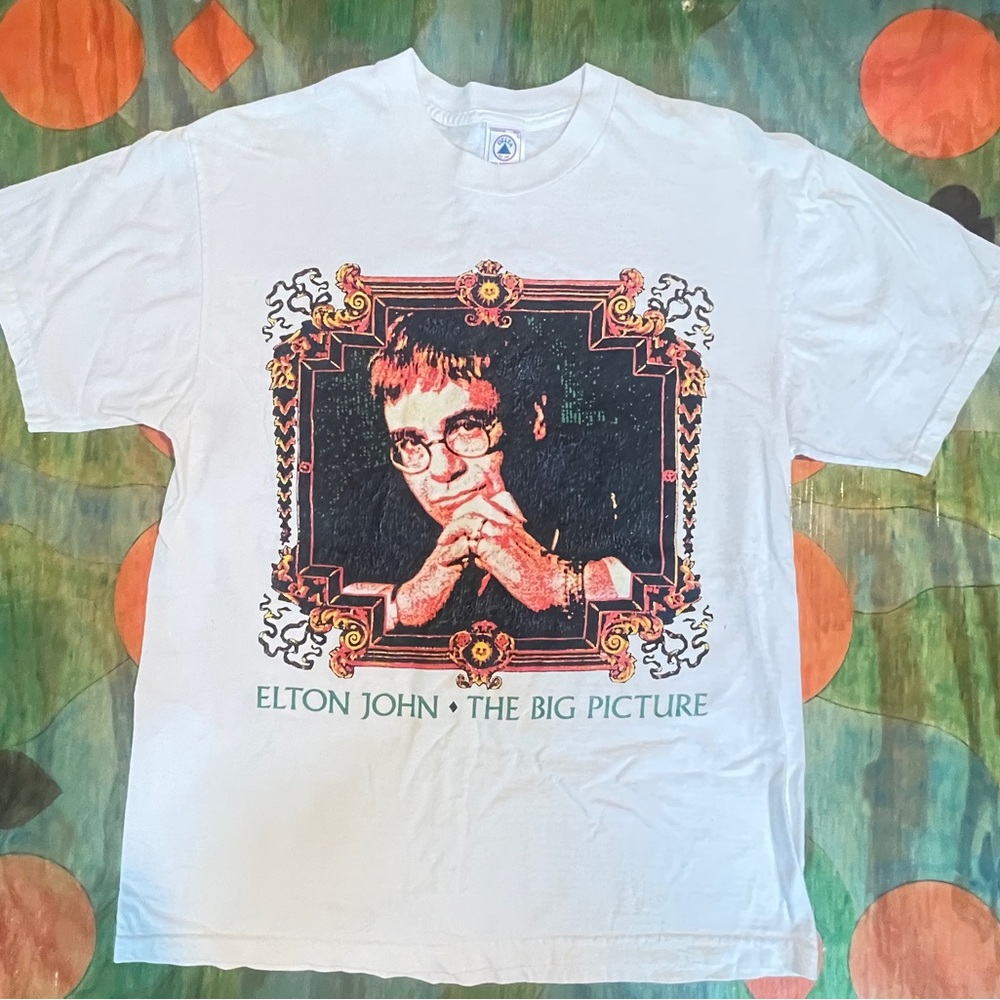 Vintage Rare Elton John 1997 The Big Picture Concert T-shirt Large White.